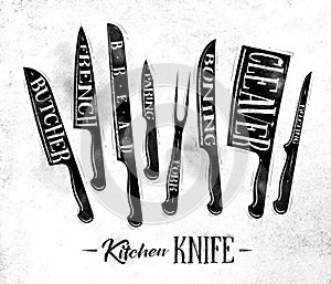 La cucina coltelli manifesto gesso 