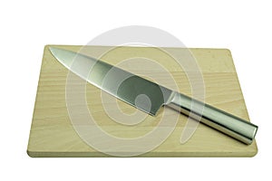 Kitchen metal knife on a white isolated background