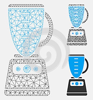 Kitchen Mixer Vector Mesh Network Model and Triangle Mosaic Icon
