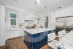 Kitchen in a new construction home in Encino, California