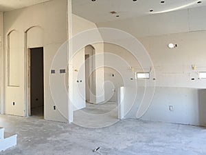 Kitchen in a new house under construction