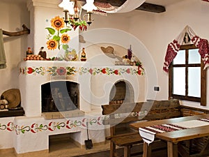 The kitchen in the old Slavic style photo