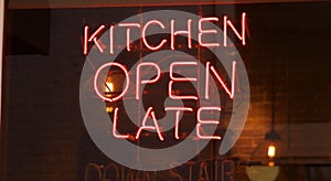 Kitchen Open Late Neon Sign