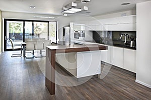 Kitchen open space at new interior of family house