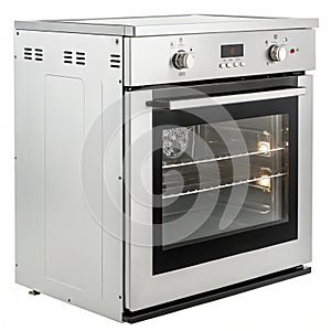 Oven set isolated on white background