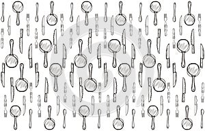 Kitchen pattern vector on white background