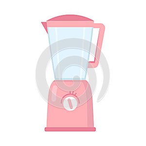 Kitchen pink blender. Flat vector illustration