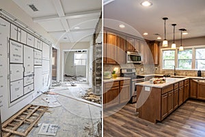 Kitchen plan illustration before renovation