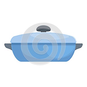 Kitchen pot icon cartoon vector. Cook dish