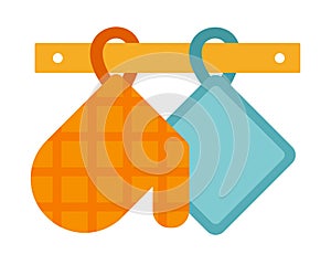 Kitchen pothook for hot vector flat isolated