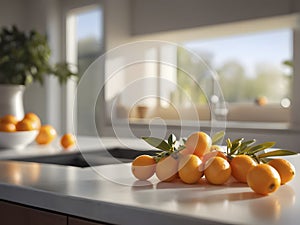 Kitchen Radiance: A Welcoming Atmosphere with a Centered Kumquat