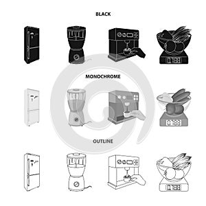 Kitchen, refreshment, restaurant and other web icon in black,monochrome,outline style.buttons, numbers, food icons in