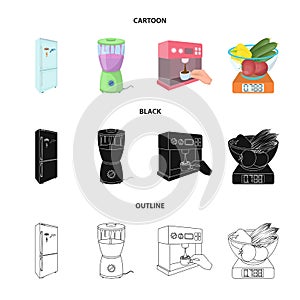 Kitchen, refreshment, restaurant and other web icon in cartoon,black,outline style.buttons, numbers, food icons in set