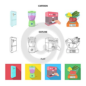 Kitchen, refreshment, restaurant and other web icon in cartoon,outline,flat style.buttons, numbers, food icons in set