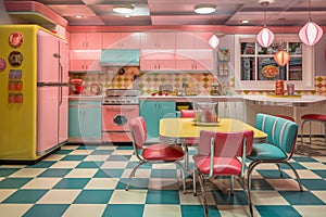 Kitchen retro vintage interior