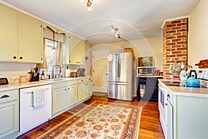 Kitchen room interior in old house