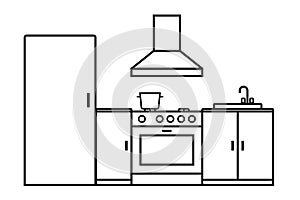 Kitchen room outline icon
