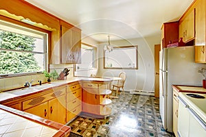 KItchen with rustic storage cabinets