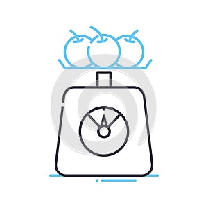 kitchen scale line icon, outline symbol, vector illustration, concept sign