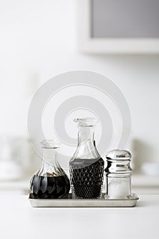 Kitchen, seasoning, table, soy sauce