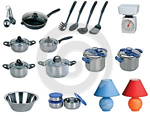 Kitchen set isolated on white background