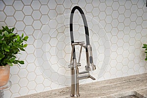 kitchen sink faucet home modern steel new metal