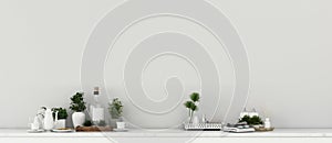 Kitchen space in house. empty room with kitchen .