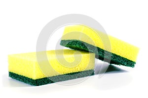 Kitchen sponge isolated on white background