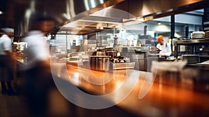 A kitchen with stainless steel appliances - long exposure