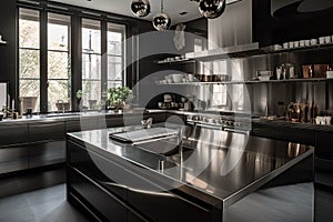 Die Küche Edelstahl Stahl Zähler Schwarz Kleiderschränke zusatz modern berühren 