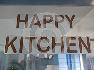 kitchen sticker pasted at home