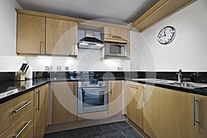 Kitchen with stone worktop
