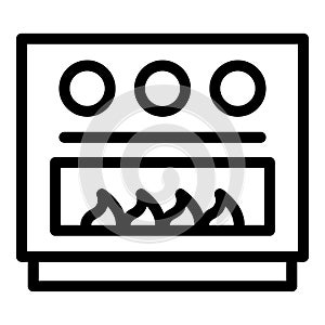 Kitchen stove icon outline vector. Furnace gas