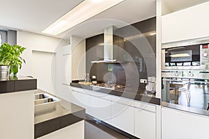 Kitchen with stylish amenities