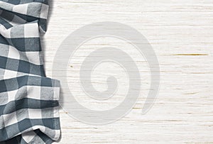 Kitchen table background with picnic cloth