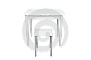 Kitchen table with a stool