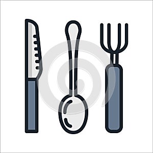 Kitchen Table Wear Icon Color Illustration Design