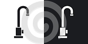 Kitchen tap thin line vector icon set