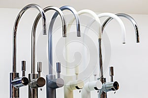 Kitchen taps of different colors