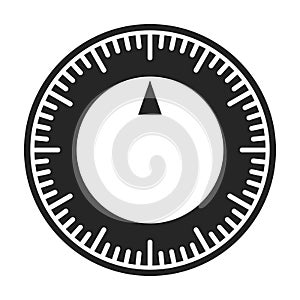 Kitchen timer vector black icon. Vector illustration oven stopwatch on white background. Isolated black illustration