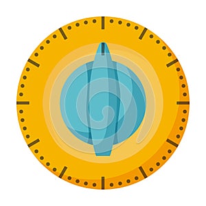 Kitchen timer vector cartoon icon. Vector illustration oven stopwatch on white background. Isolated cartoon illustration