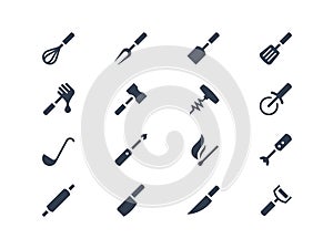 Kitchen tools icons set