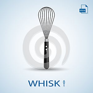 Kitchen Tools Whisk Isolated On A Background. Vector Illustration.