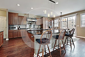 Kitchen with two islands