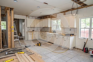 Kitchen under construction in new house