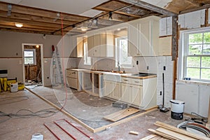Kitchen under construction in new house