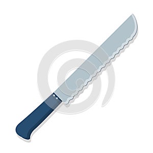 Kitchen utensil bread knife cartoon illustration