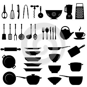 Kitchen utensil icon set