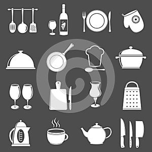 Kitchen utensil icons.