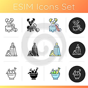 Kitchen utensils icons set